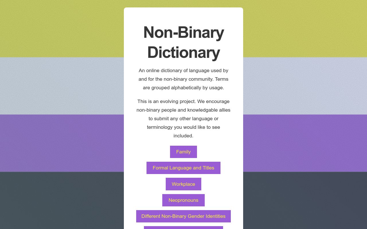 NonBinary Dictionary